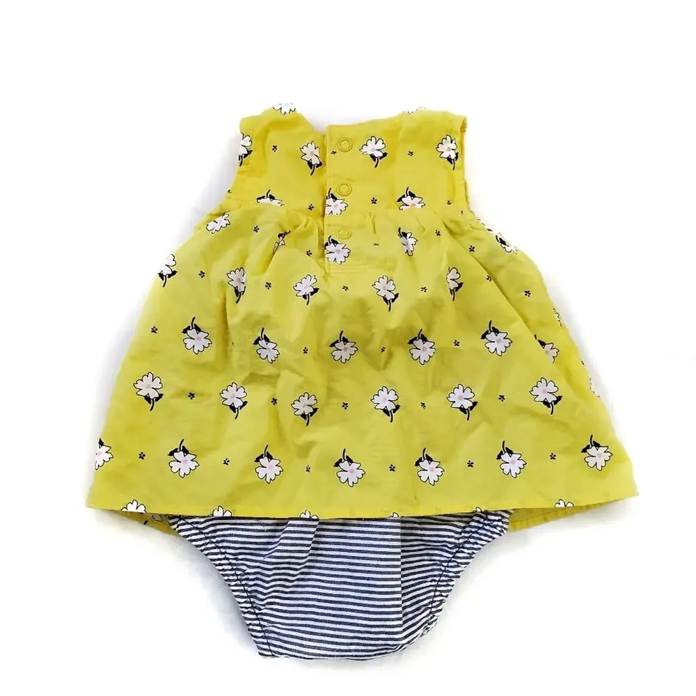 Carter's | Floral Bow Yellow Baby Dress